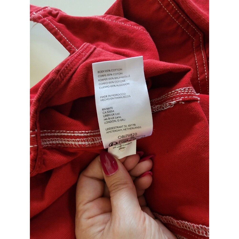 We The Free High Roller Denim Jumpsuit M Pockets Slouchy Utility Free People - Picture 9 of 10
